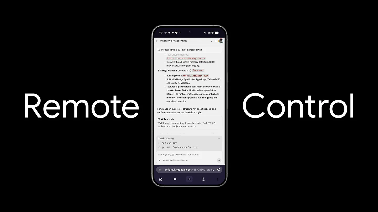 Google Gives Antigravity AI Agents Remote Control